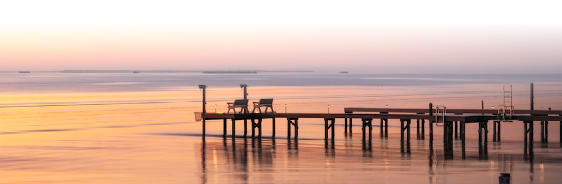 Docks and fishing pier during sunset at the Islands of Rockport